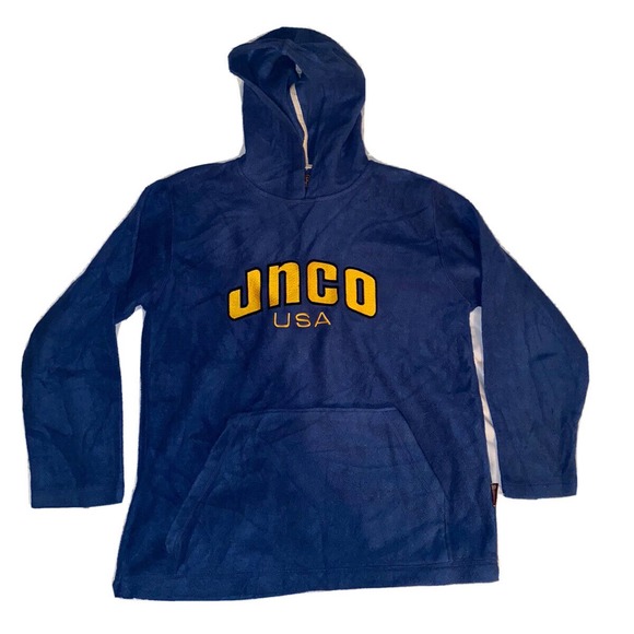 Vintage JNCO JEANS USA Pullover Hoodie Sweatshirt Size Large Blue‎ 90s - Picture 1 of 13